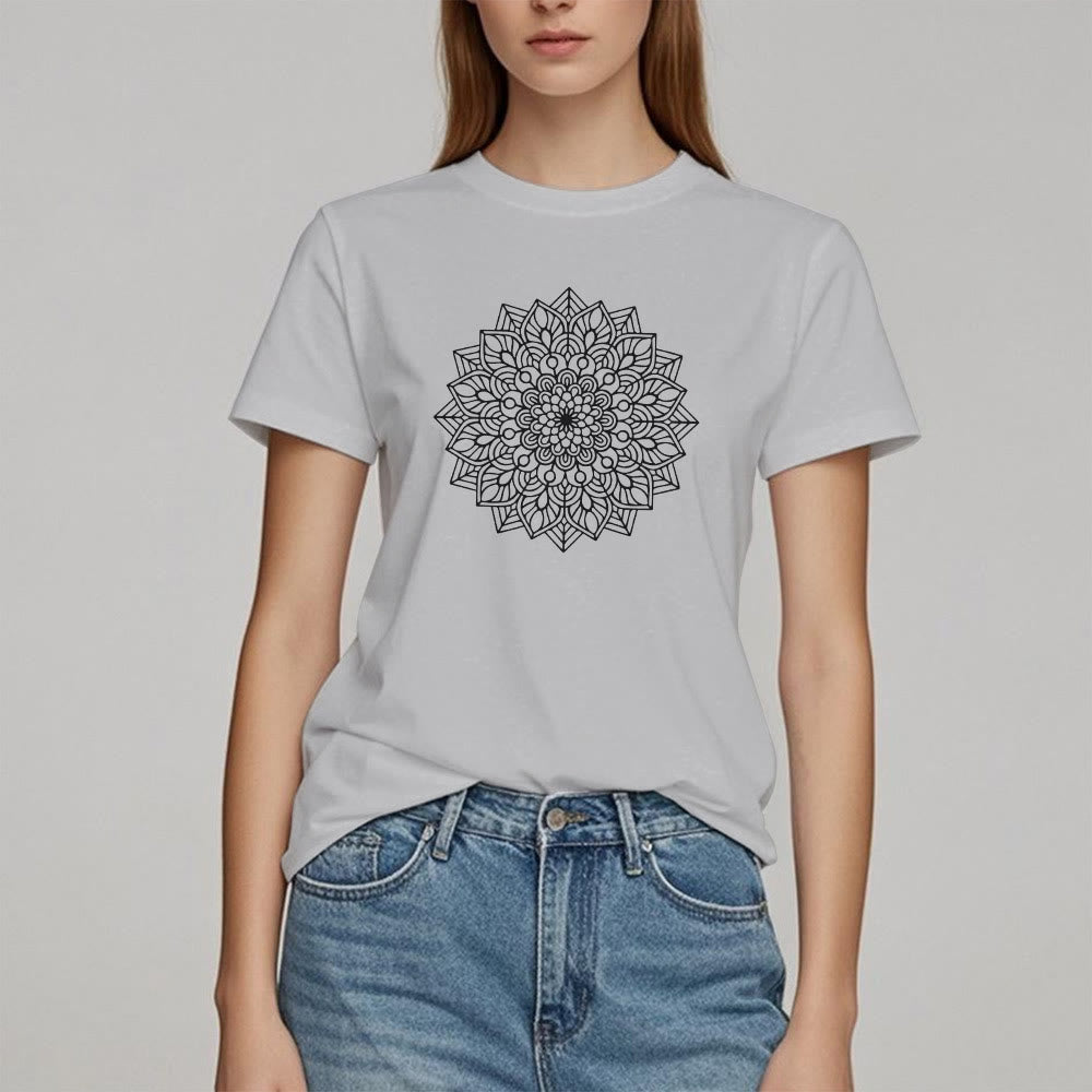 T-shirt Olivenorma Fleur Mandala Lotus