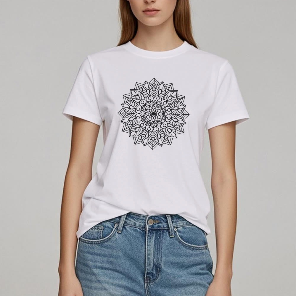 T-shirt Olivenorma Fleur Mandala Lotus