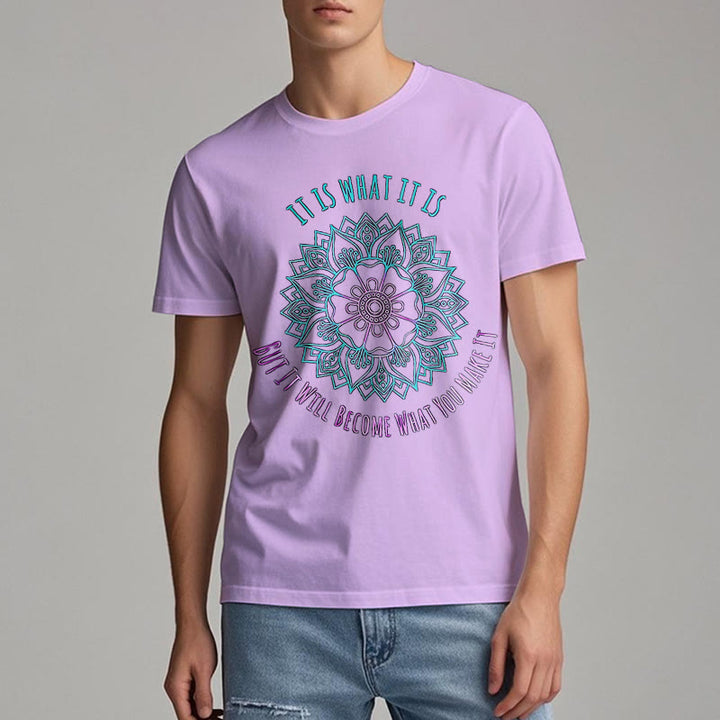 T-shirt Olivenorma « It Is What It Is » avec citation mandala