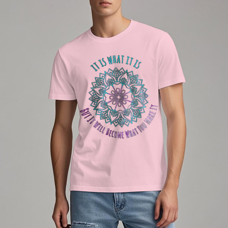 T-shirt Olivenorma « It Is What It Is » avec citation mandala