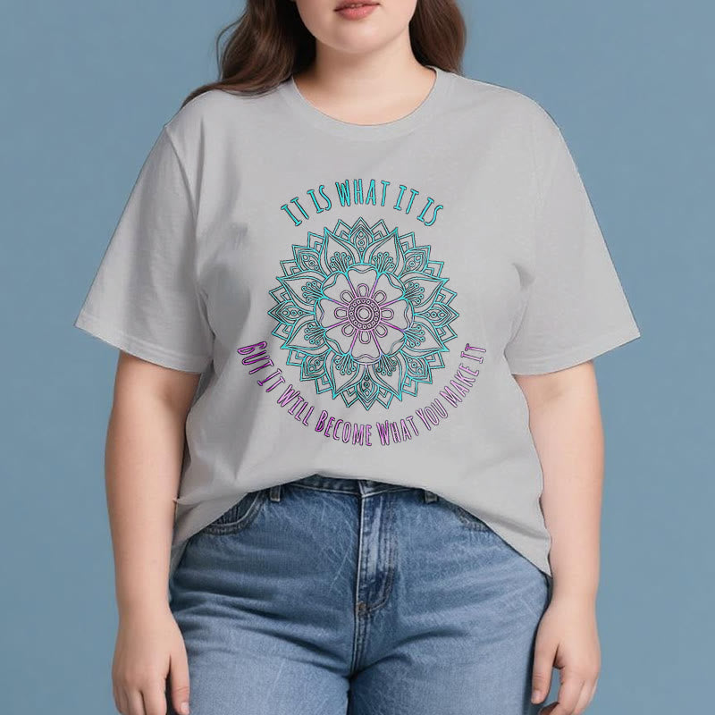 T-shirt Olivenorma « It Is What It Is » avec citation mandala
