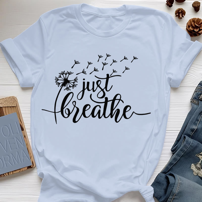 T-shirt Olivenorma Just Breathe Pissenlit