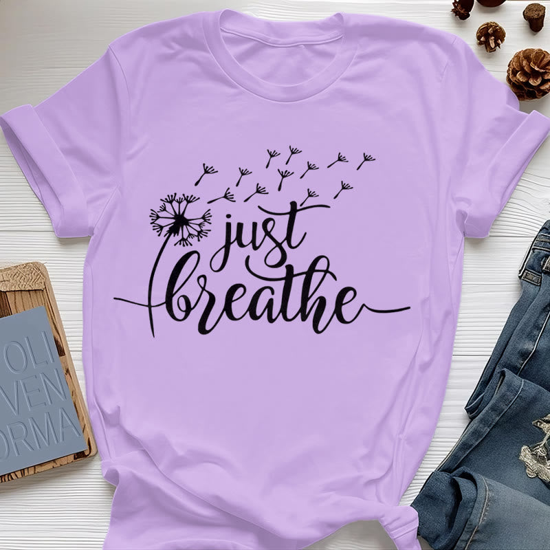 T-shirt Olivenorma Just Breathe Pissenlit