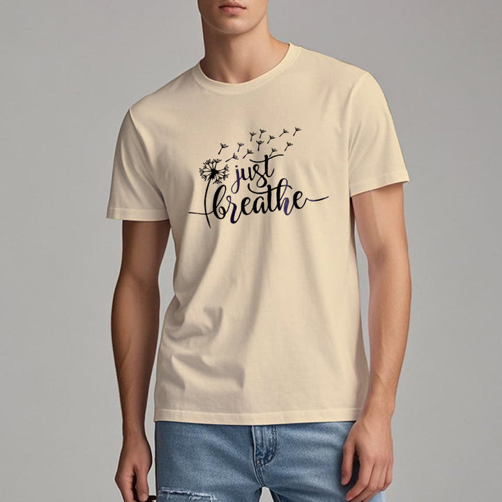 T-shirt Olivenorma Just Breathe Pissenlit