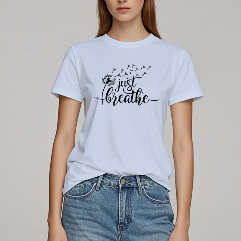 T-shirt Olivenorma Just Breathe Pissenlit