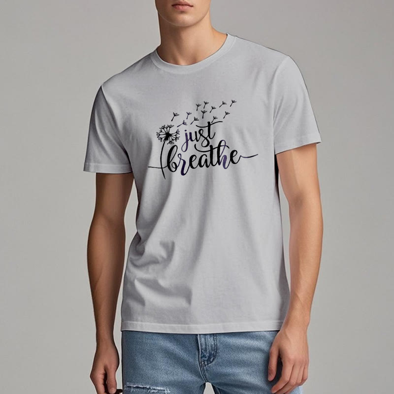 T-shirt Olivenorma Just Breathe Pissenlit