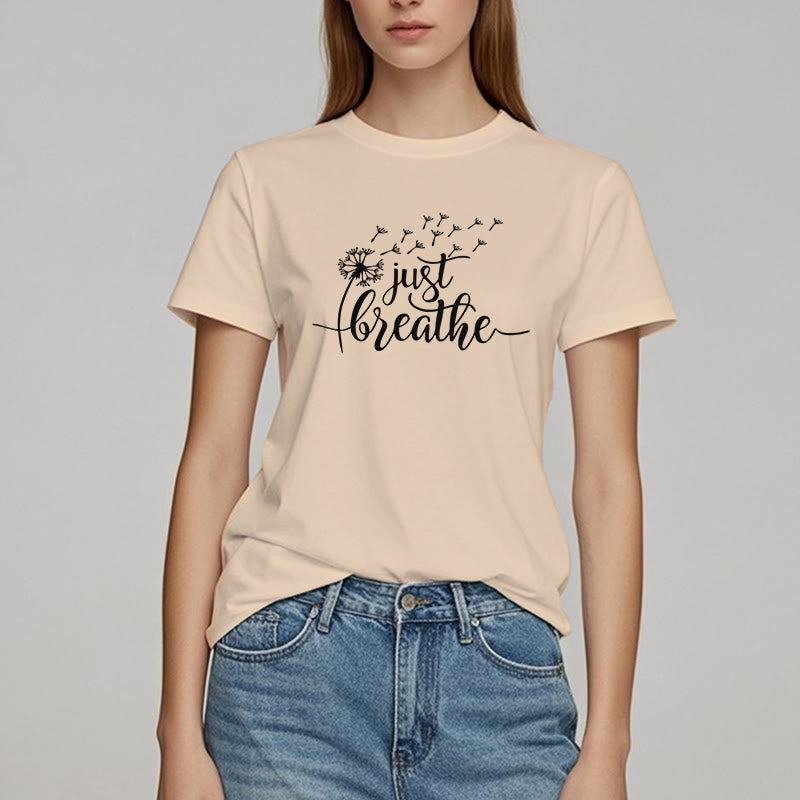 T-shirt Olivenorma Just Breathe Pissenlit