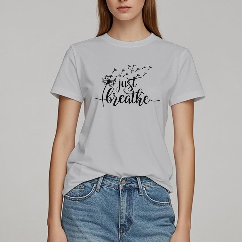 T-shirt Olivenorma Just Breathe Pissenlit