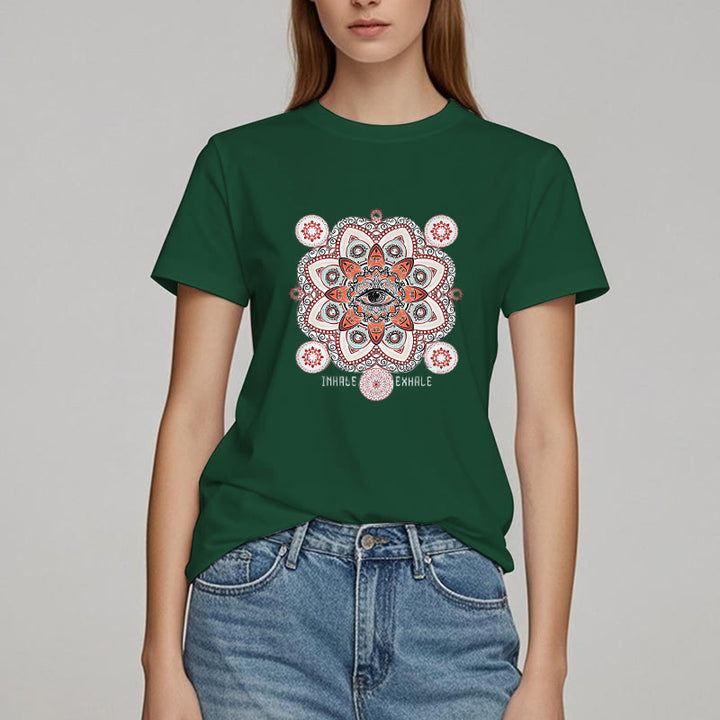 T-shirt Olivenorma avec slogan « Méditation contre le mauvais œil »