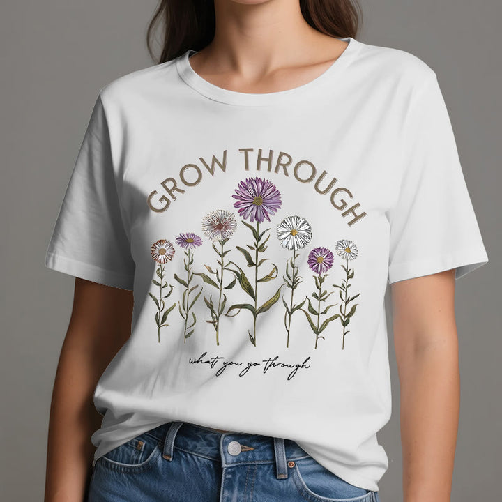 T-shirt à imprimé floral Olivenorma Grow Through