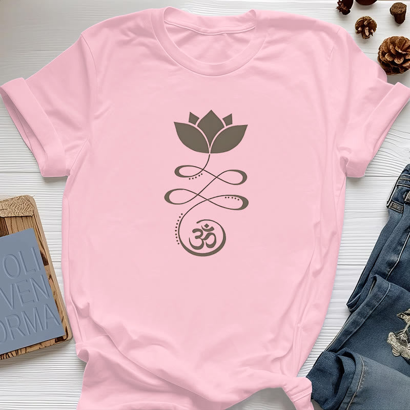 Olivenorma Yoga Fleur de Lotus Om Symbole T-Shirt