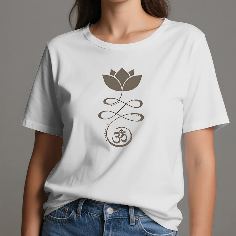 Olivenorma Yoga Fleur de Lotus Om Symbole T-Shirt