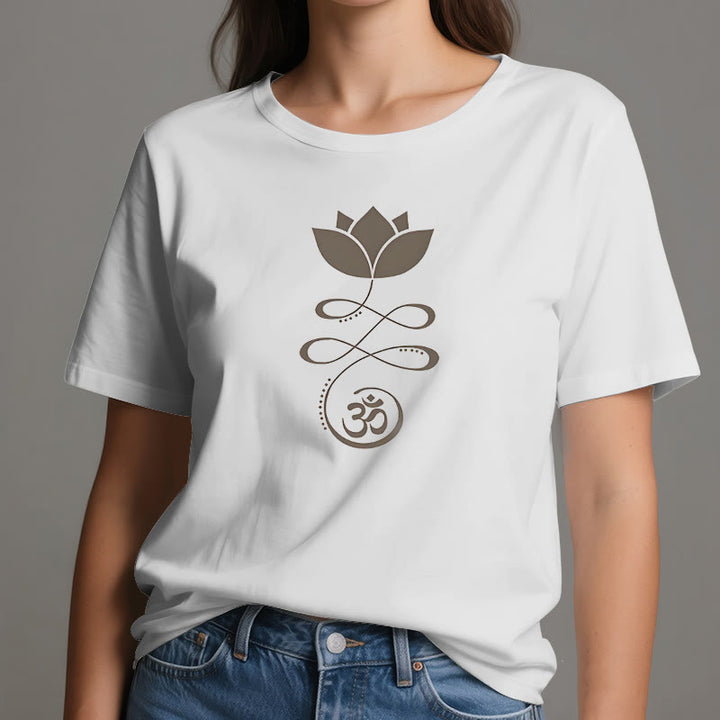 Olivenorma Yoga Fleur de Lotus Om Symbole T-Shirt