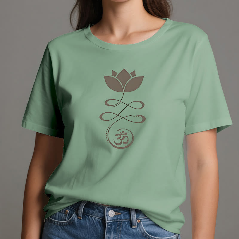 Olivenorma Yoga Fleur de Lotus Om Symbole T-Shirt