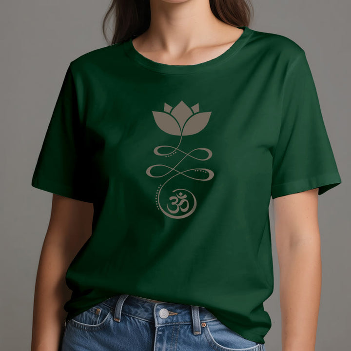 Olivenorma Yoga Fleur de Lotus Om Symbole T-Shirt