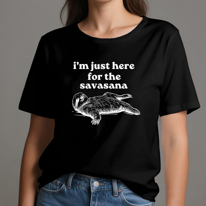 T-shirt Olivenorma Sloth Yoga « Je suis juste là pour Savasana »