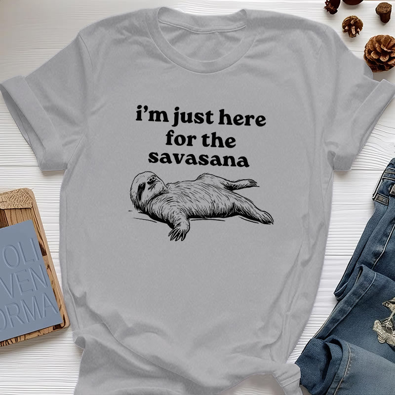 T-shirt Olivenorma Sloth Yoga « Je suis juste là pour Savasana »