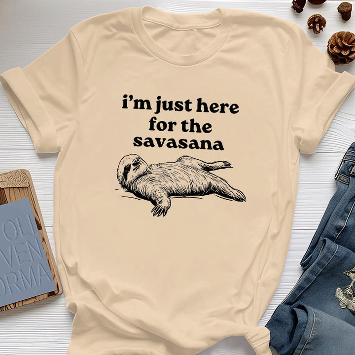 T-shirt Olivenorma Sloth Yoga « Je suis juste là pour Savasana »