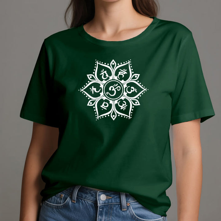 T-shirt Olivenorma avec les sept symboles des chakras