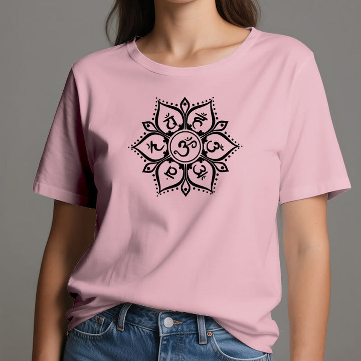 T-shirt Olivenorma avec les sept symboles des chakras
