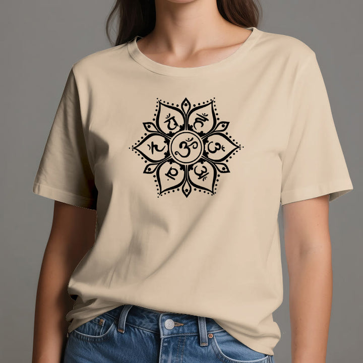 T-shirt Olivenorma avec les sept symboles des chakras