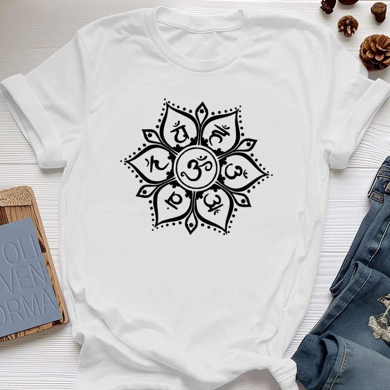 T-shirt Olivenorma avec les sept symboles des chakras