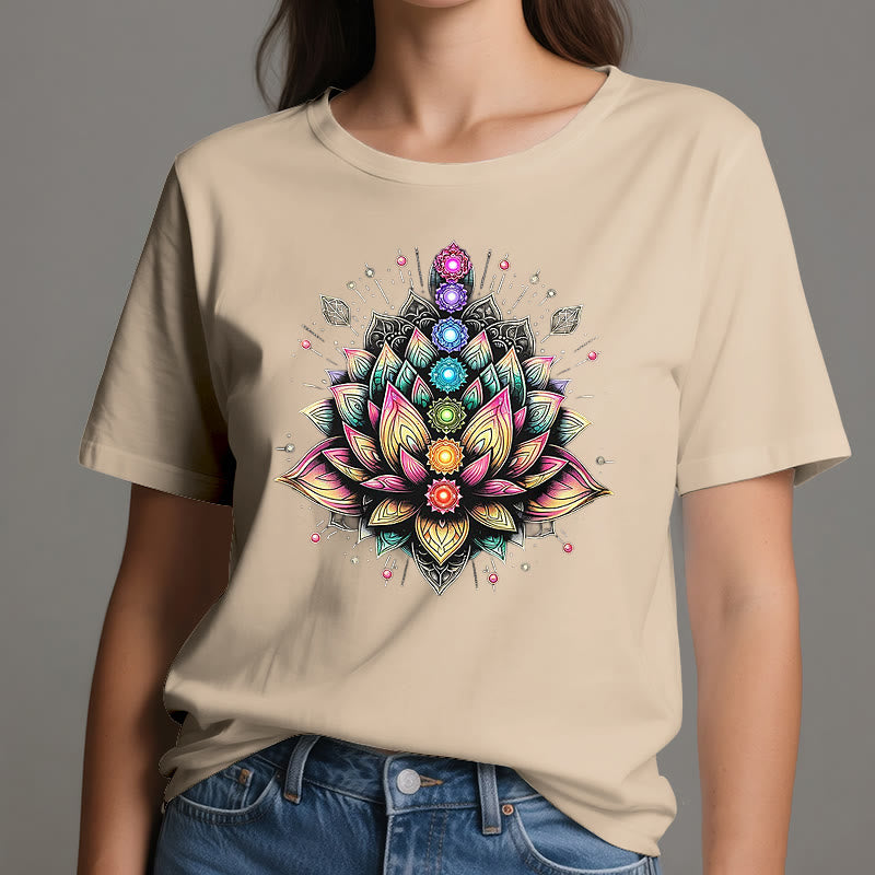Olivenorma Chakra Fleur de Lotus Yoga Méditation T-Shirt