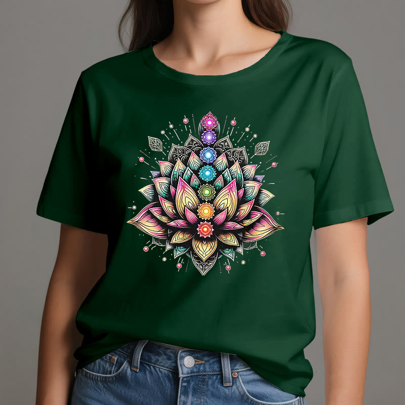 Olivenorma Chakra Fleur de Lotus Yoga Méditation T-Shirt