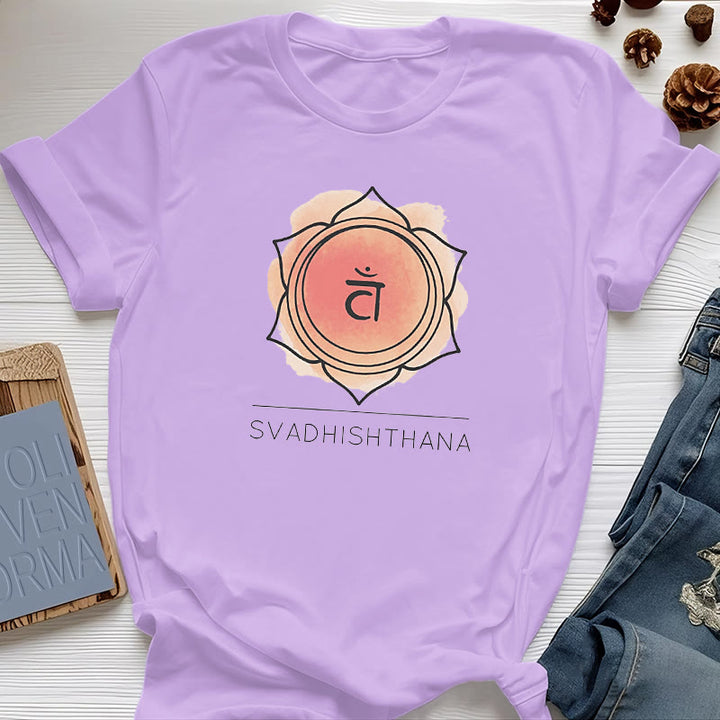 T-shirt de yoga orange Olivenorma pour le chakra sacré