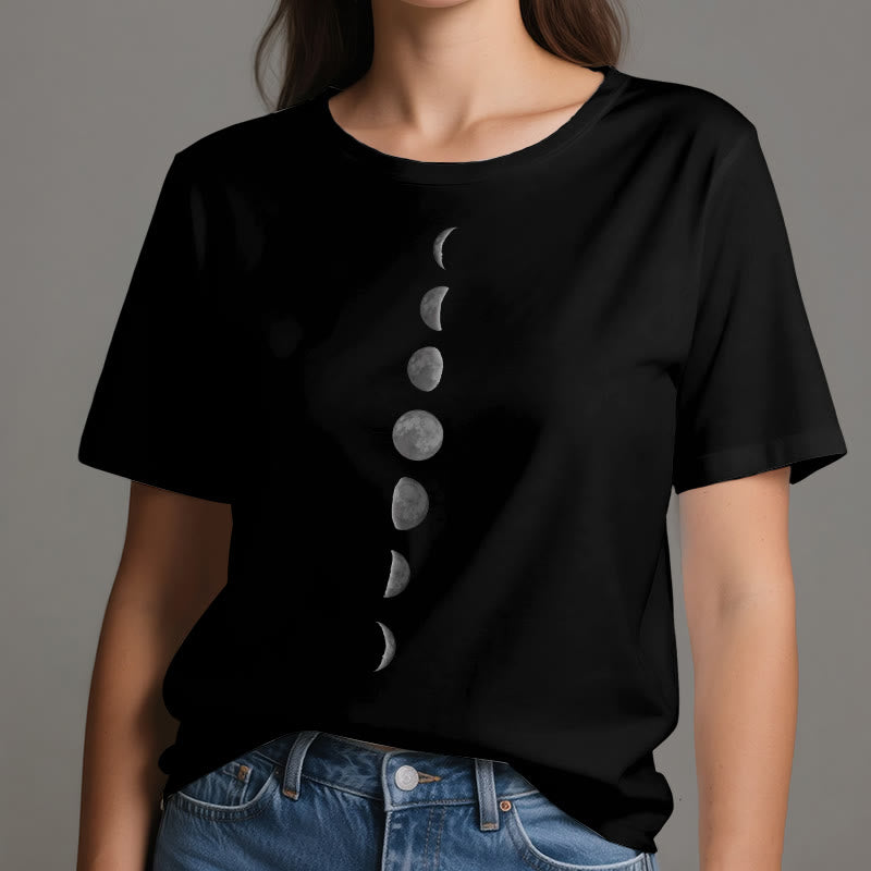 T-shirt de méditation et de yoga Olivenorma avec imprimé phases de la lune