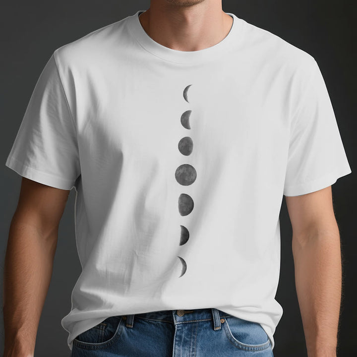 T-shirt de méditation et de yoga Olivenorma avec imprimé phases de la lune