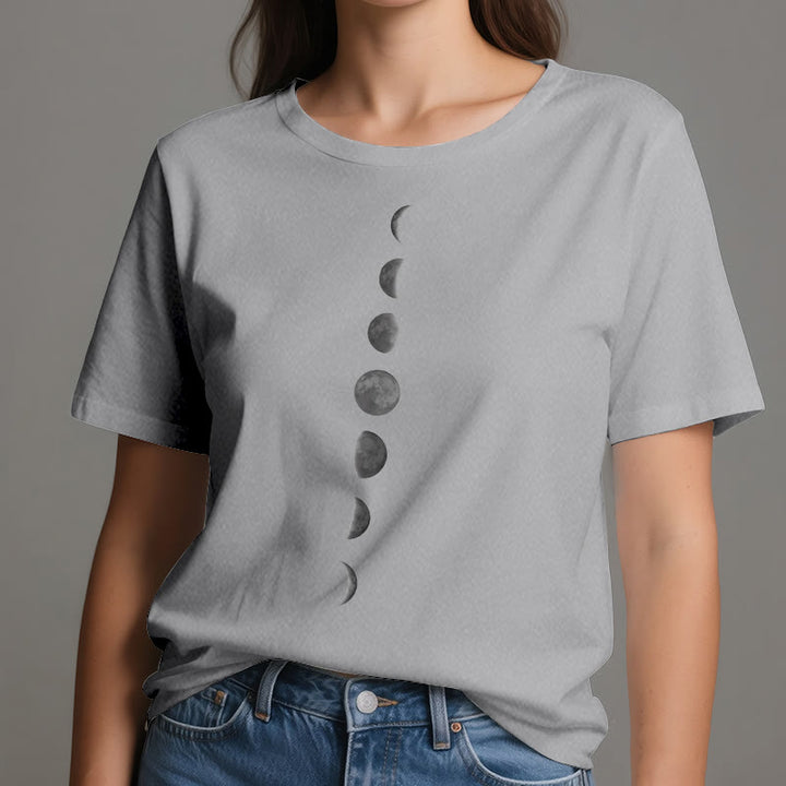 T-shirt de méditation et de yoga Olivenorma avec imprimé phases de la lune