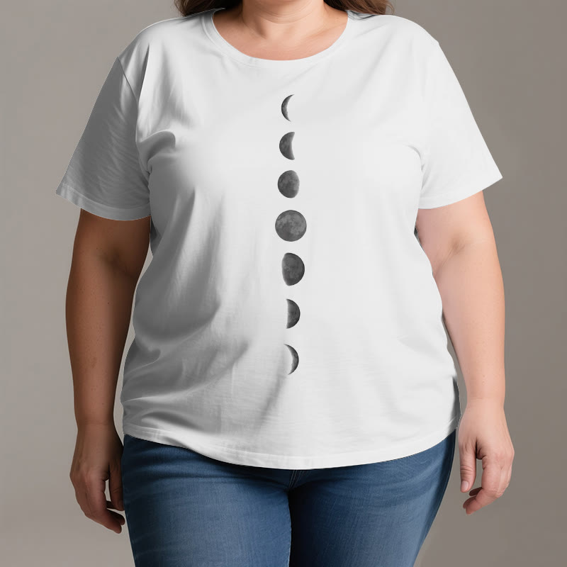 T-shirt de méditation et de yoga Olivenorma avec imprimé phases de la lune