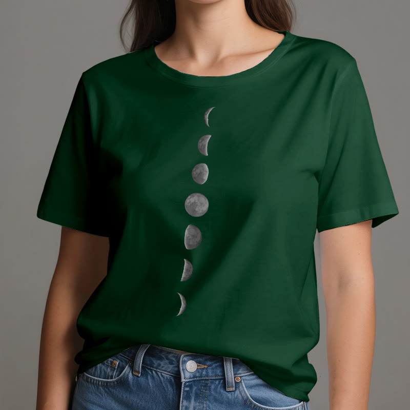 T-shirt de méditation et de yoga Olivenorma avec imprimé phases de la lune