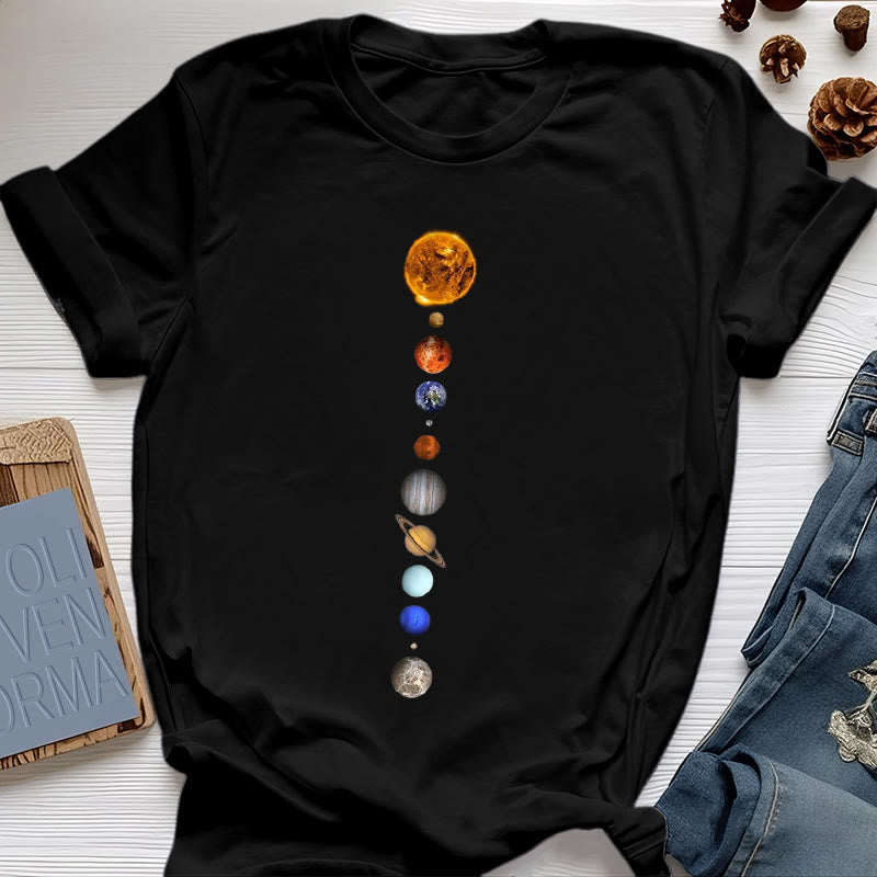 T-shirt imprimé Olivenorma - Système solaire et galaxies