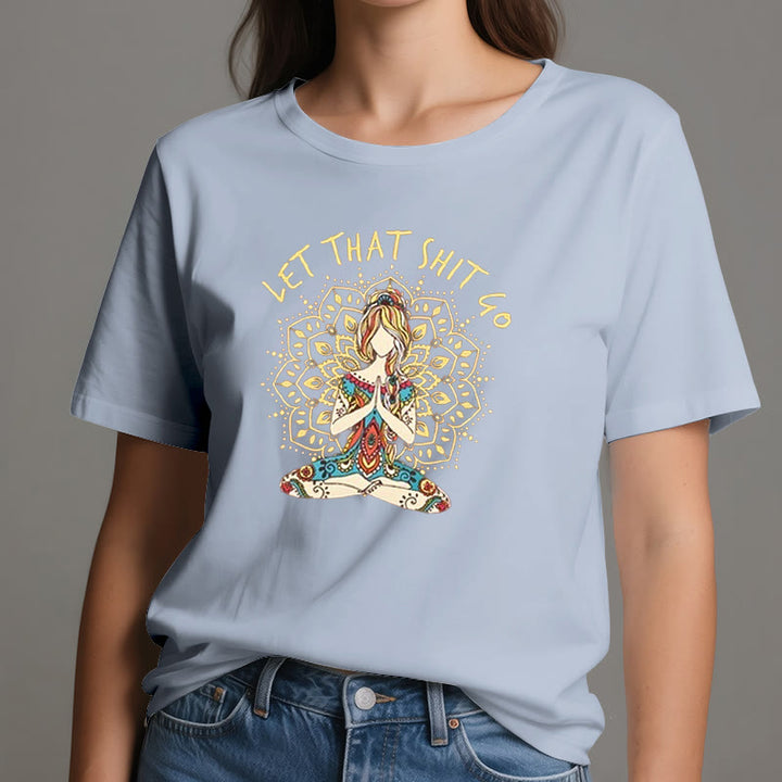 T-shirt Olivenorma « Laisse tomber » pour la méditation et le yoga assis