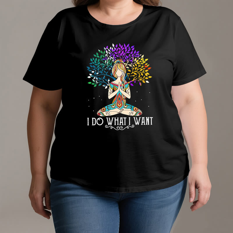 T-shirt de méditation et de yoga Olivenorma « Je fais ce que je veux »