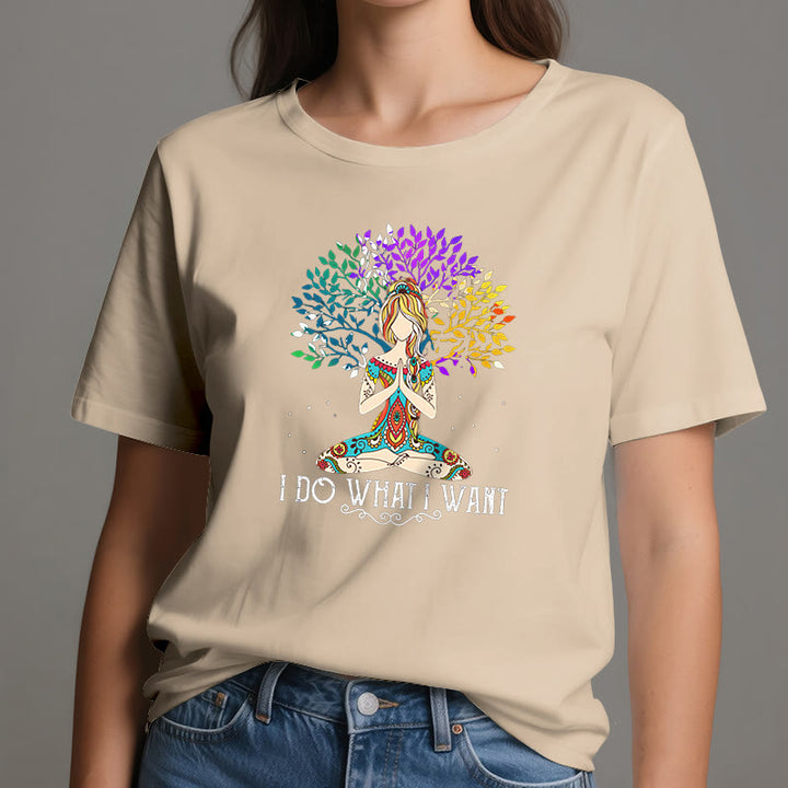 T-shirt de méditation et de yoga Olivenorma « Je fais ce que je veux »