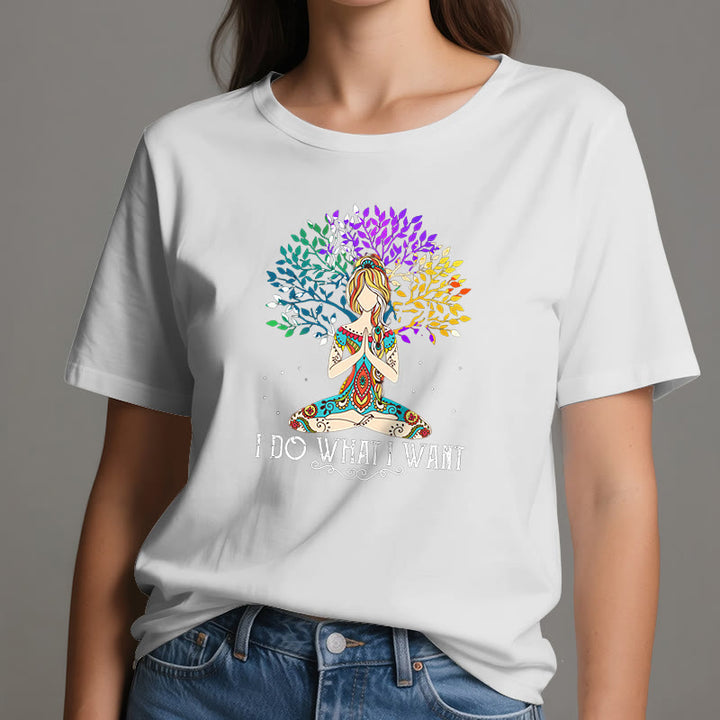 T-shirt de méditation et de yoga Olivenorma « Je fais ce que je veux »