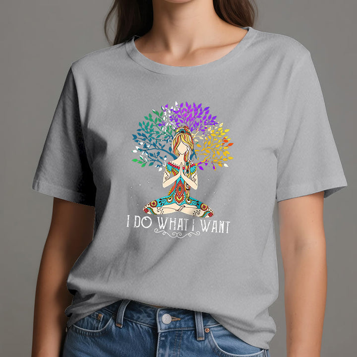T-shirt de méditation et de yoga Olivenorma « Je fais ce que je veux »