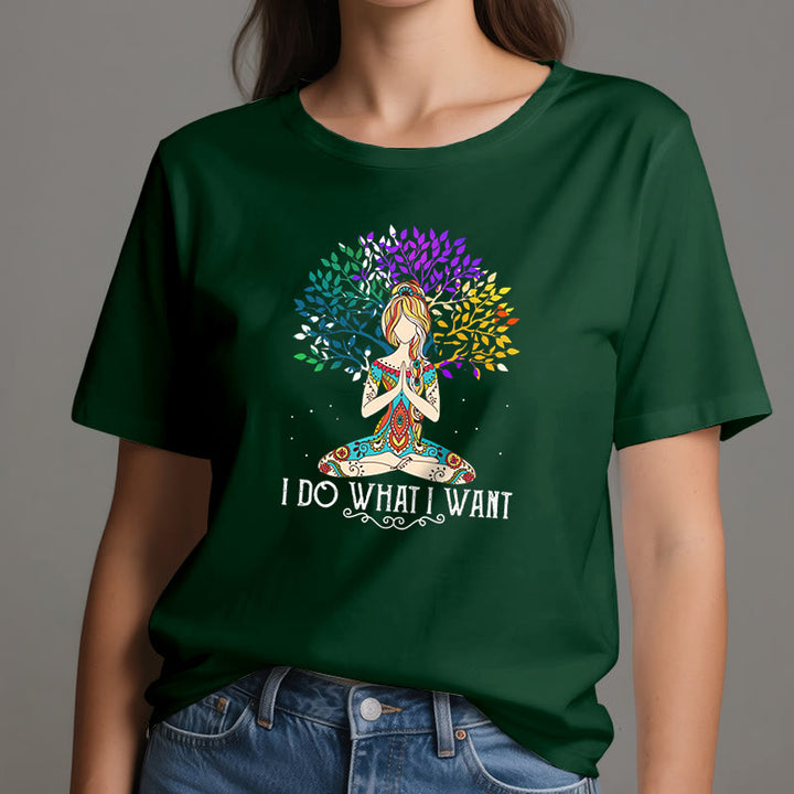 T-shirt de méditation et de yoga Olivenorma « Je fais ce que je veux »