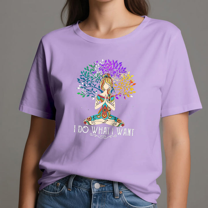 T-shirt de méditation et de yoga Olivenorma « Je fais ce que je veux »
