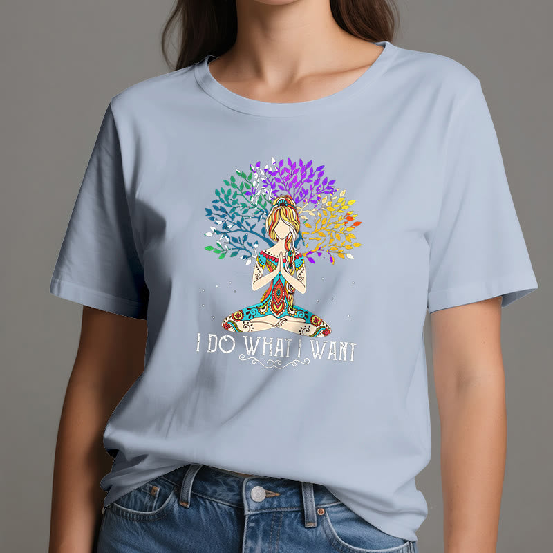 T-shirt de méditation et de yoga Olivenorma « Je fais ce que je veux »
