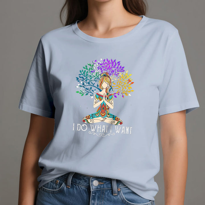 T-shirt de méditation et de yoga Olivenorma « Je fais ce que je veux »