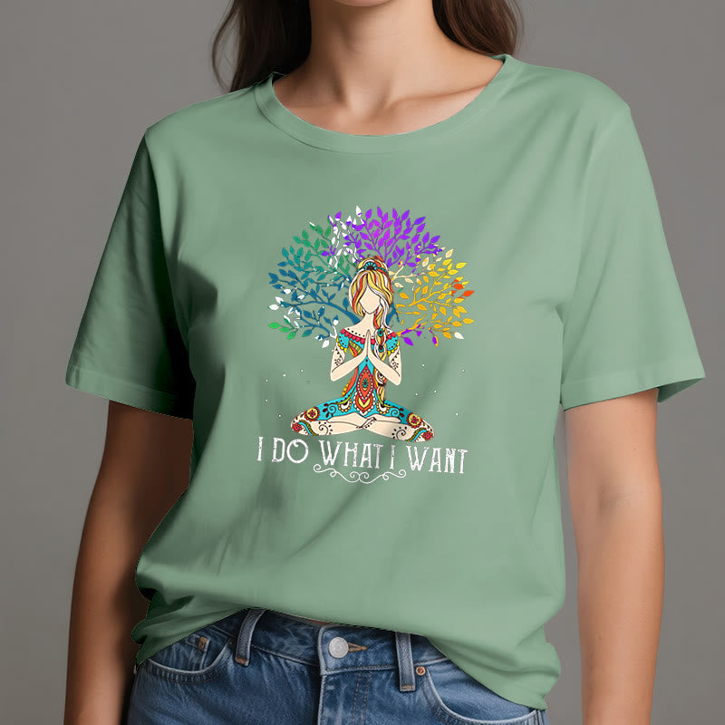 T-shirt de méditation et de yoga Olivenorma « Je fais ce que je veux »