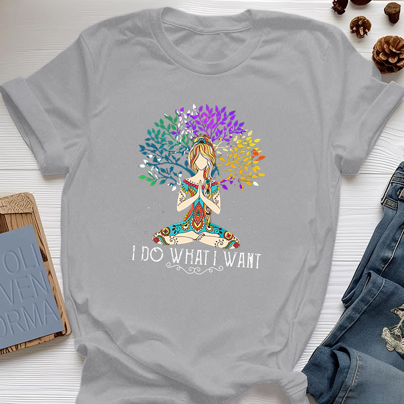 T-shirt de méditation et de yoga Olivenorma « Je fais ce que je veux »