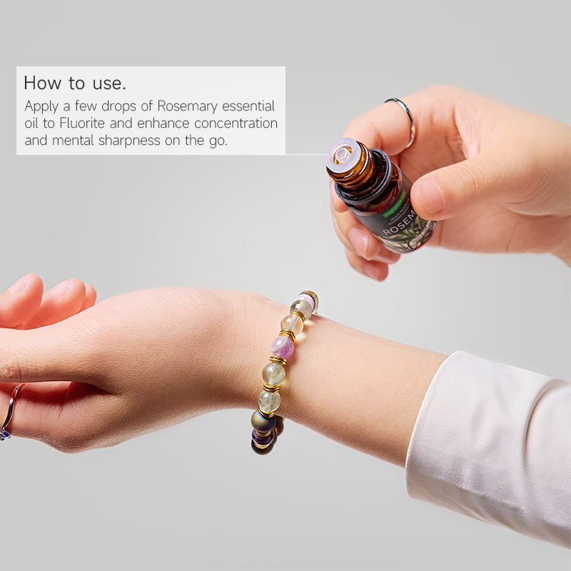 Bracelet d'huiles essentielles purifiantes en fluorite Olivenorma « Auralith Harmony » - image 2