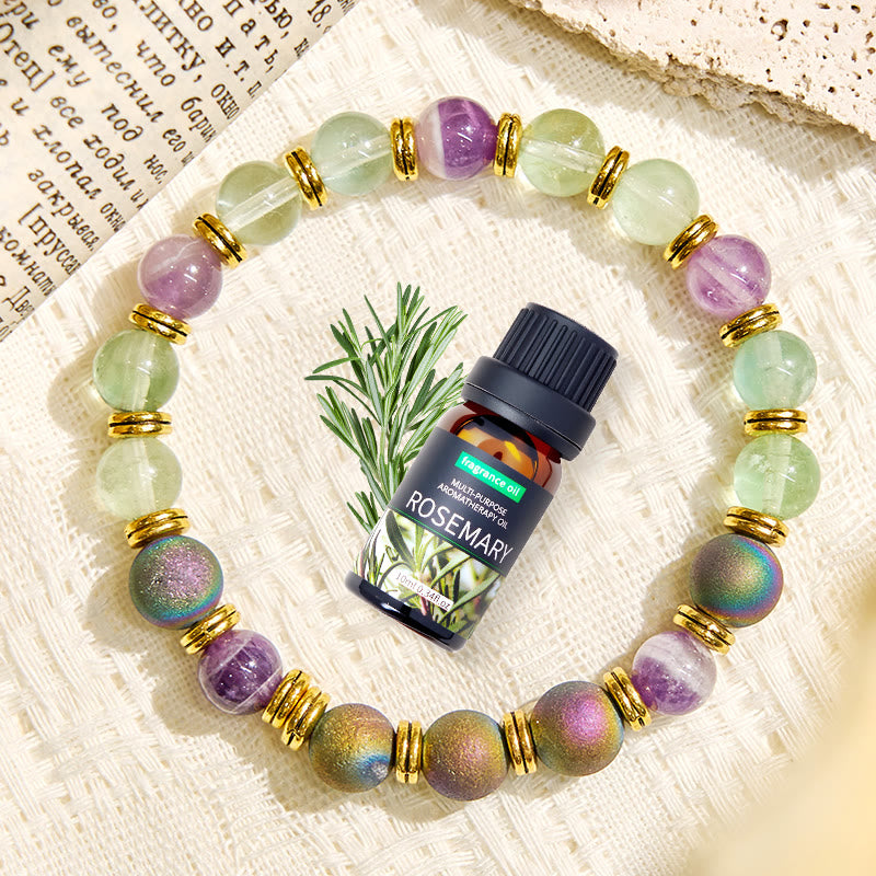 Bracelet d'huiles essentielles purifiantes en fluorite Olivenorma « Auralith Harmony » - image 4