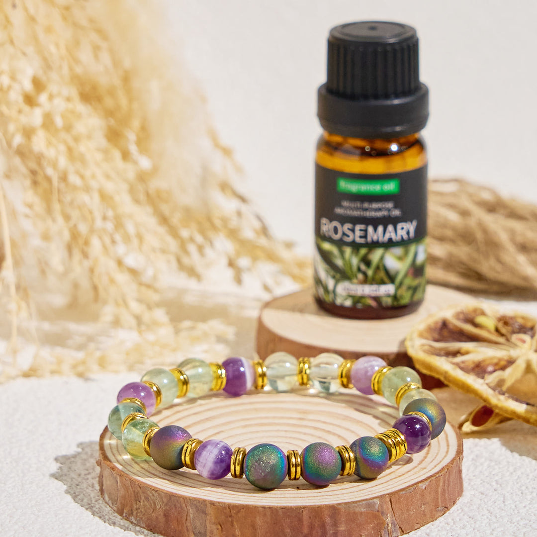 Bracelet d'huiles essentielles purifiantes en fluorite Olivenorma « Auralith Harmony » - image 3