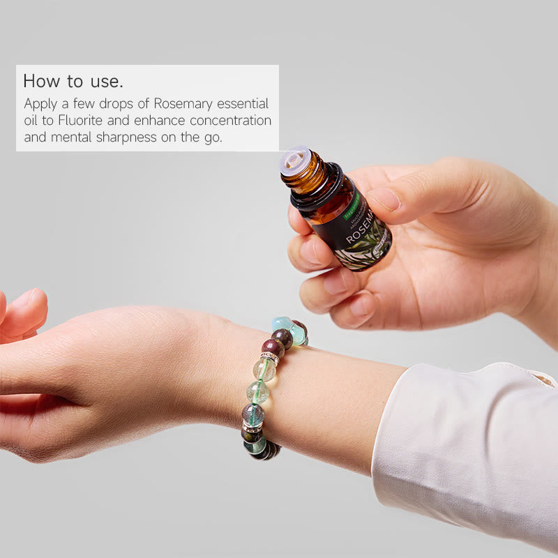 Bracelet d'huiles essentielles de fluorite Olivenorma « Cœur de prairie » pour le soulagement de l'humeur - image 2